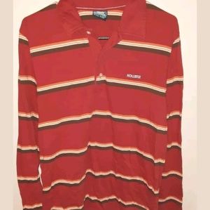 Mens hollister polo shirt long sleeved large EUC
